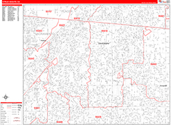 Citrus Heights Wall Map Zip Code Red Line Style 2026